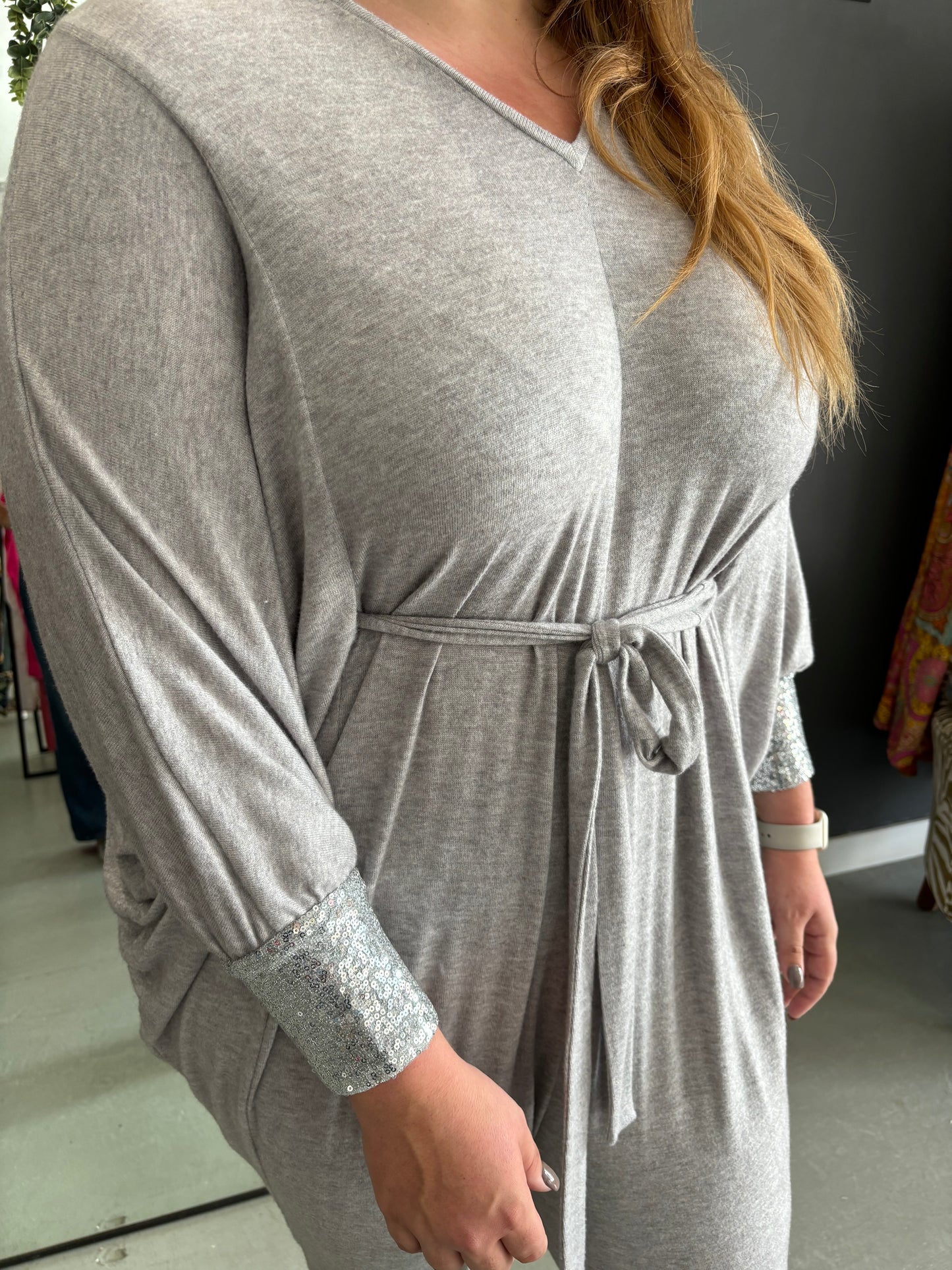Grey Knit Jumpsuit