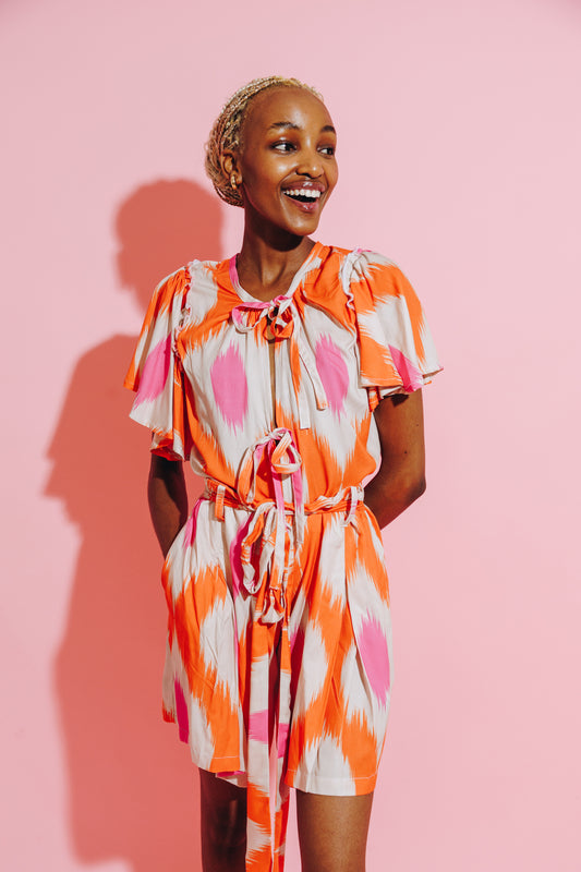 Wide Leg Shorts Orange Pink