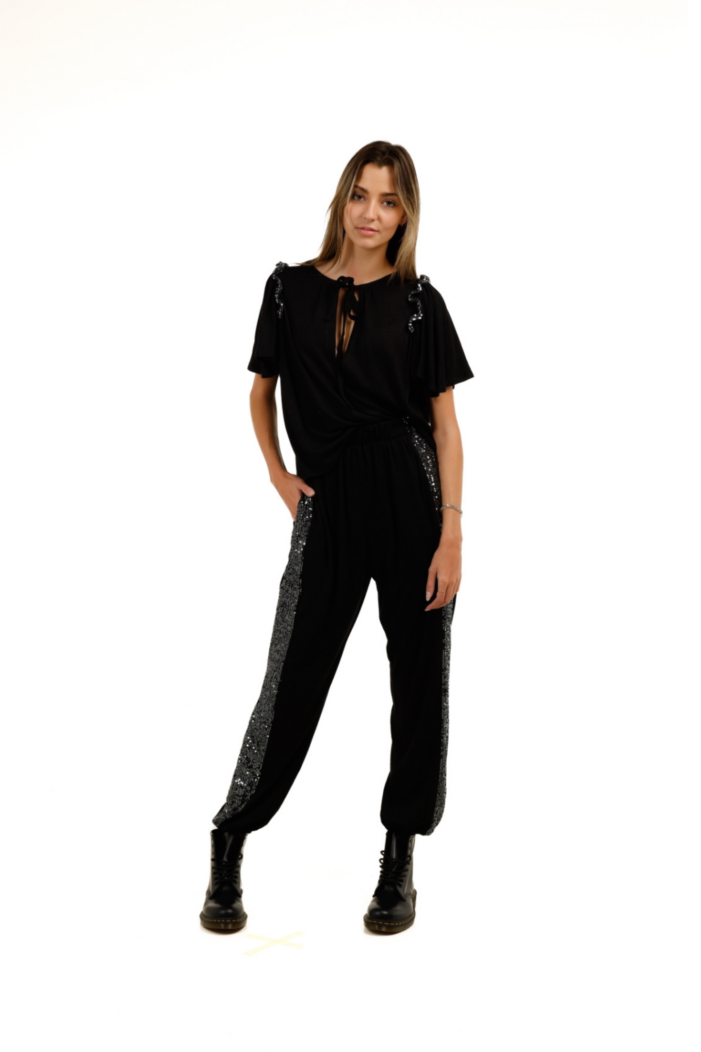 Knit Ruffle Sleeve Top