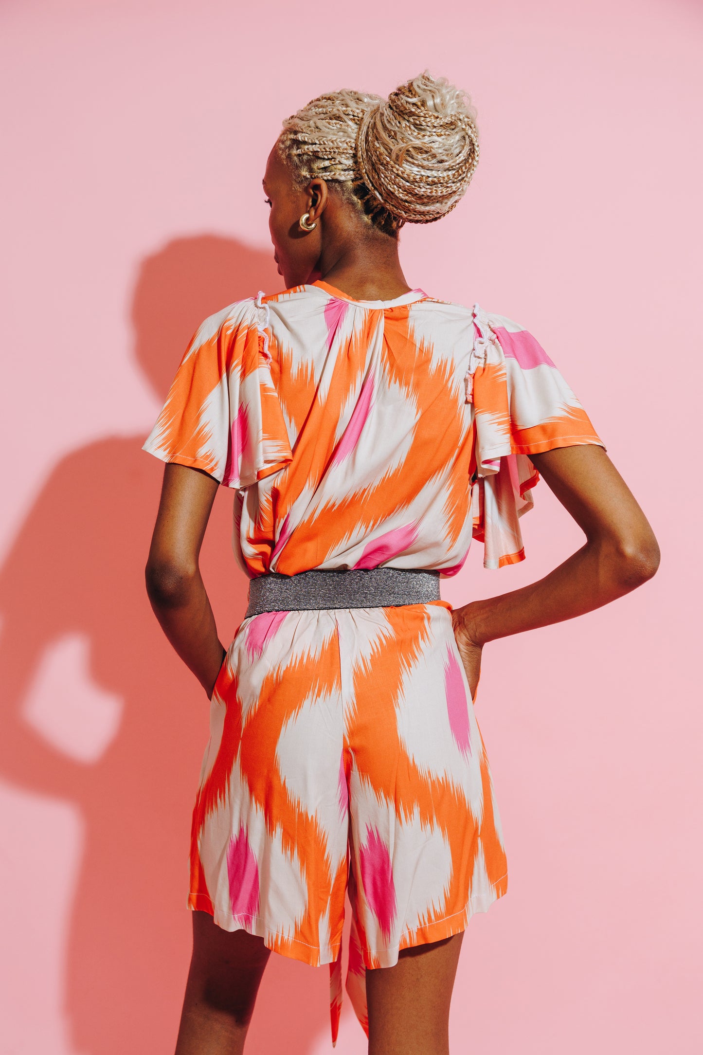 Ruffle Top Tangerine Pink