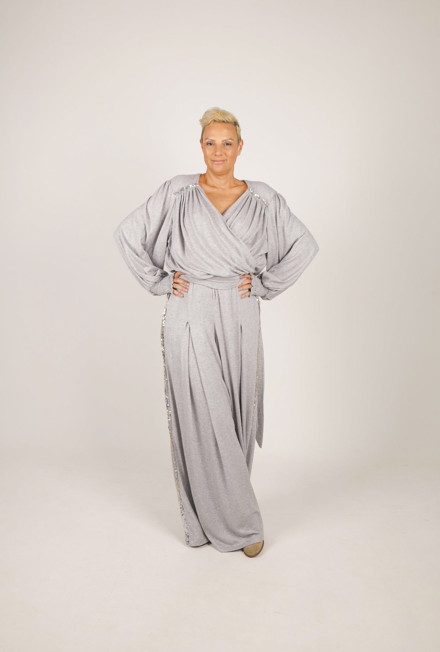 Grey Knit Lauren Trouser