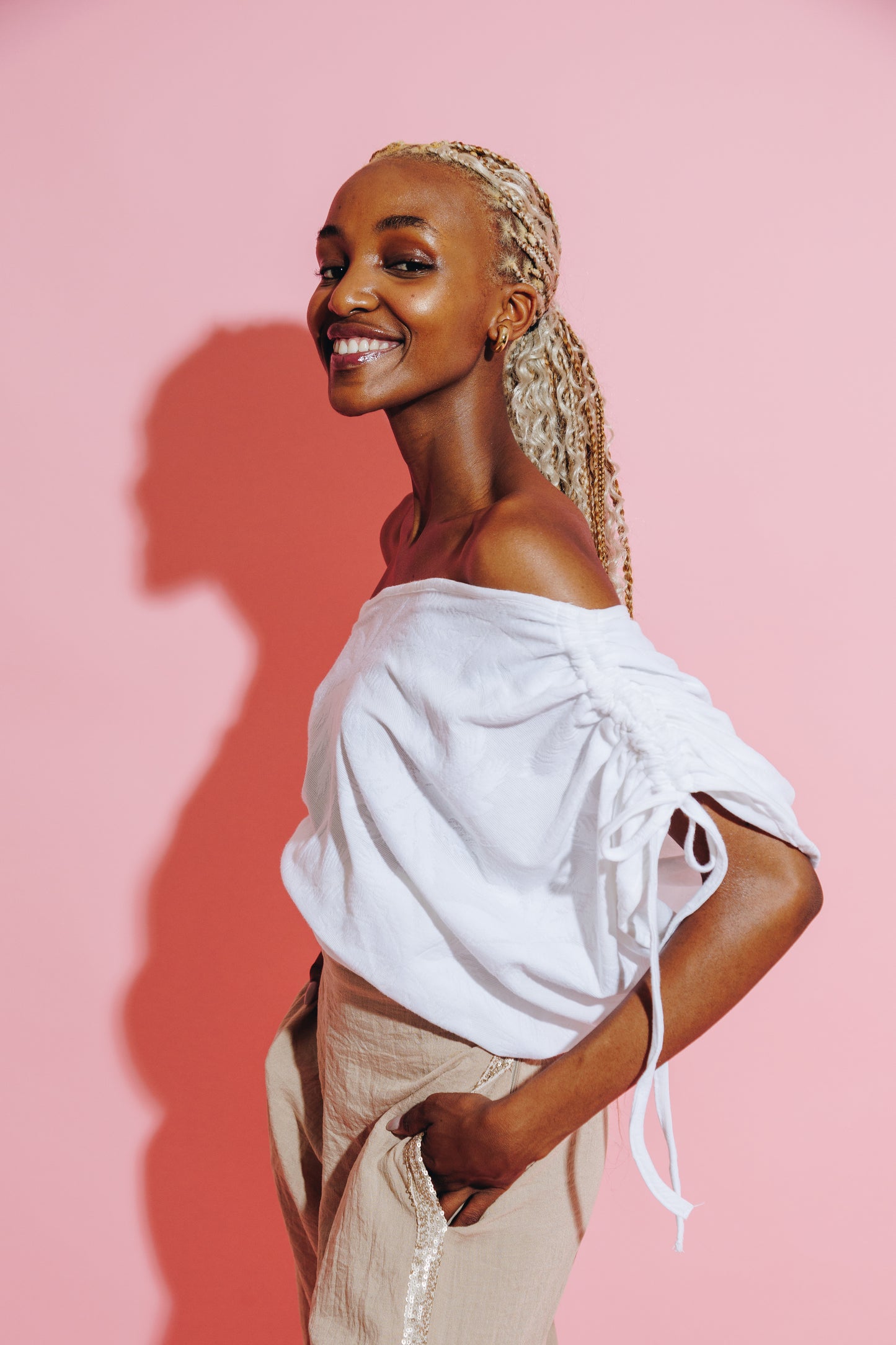 Palm One Shoulder Top