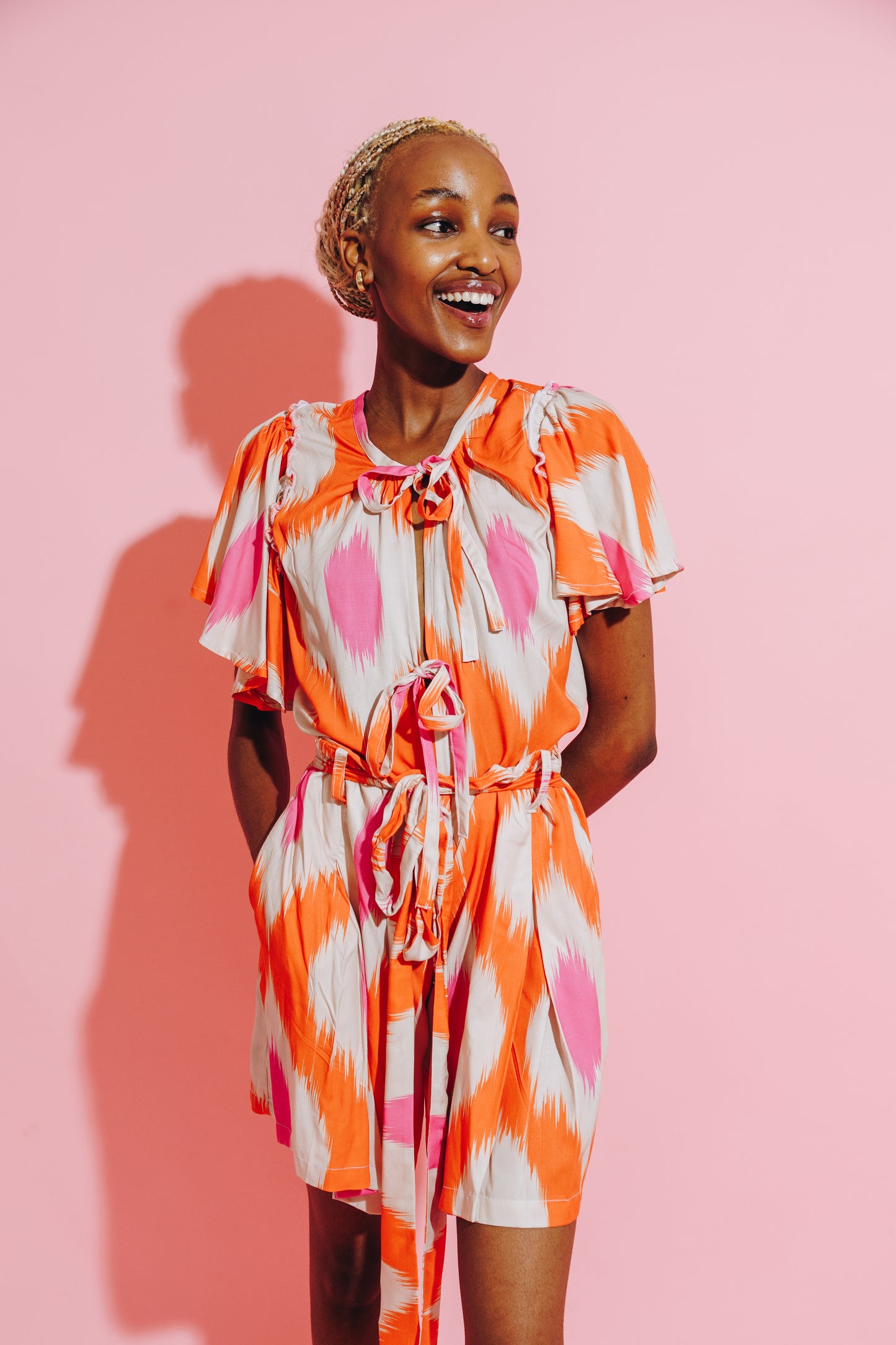 Ruffle Top Tangerine Pink