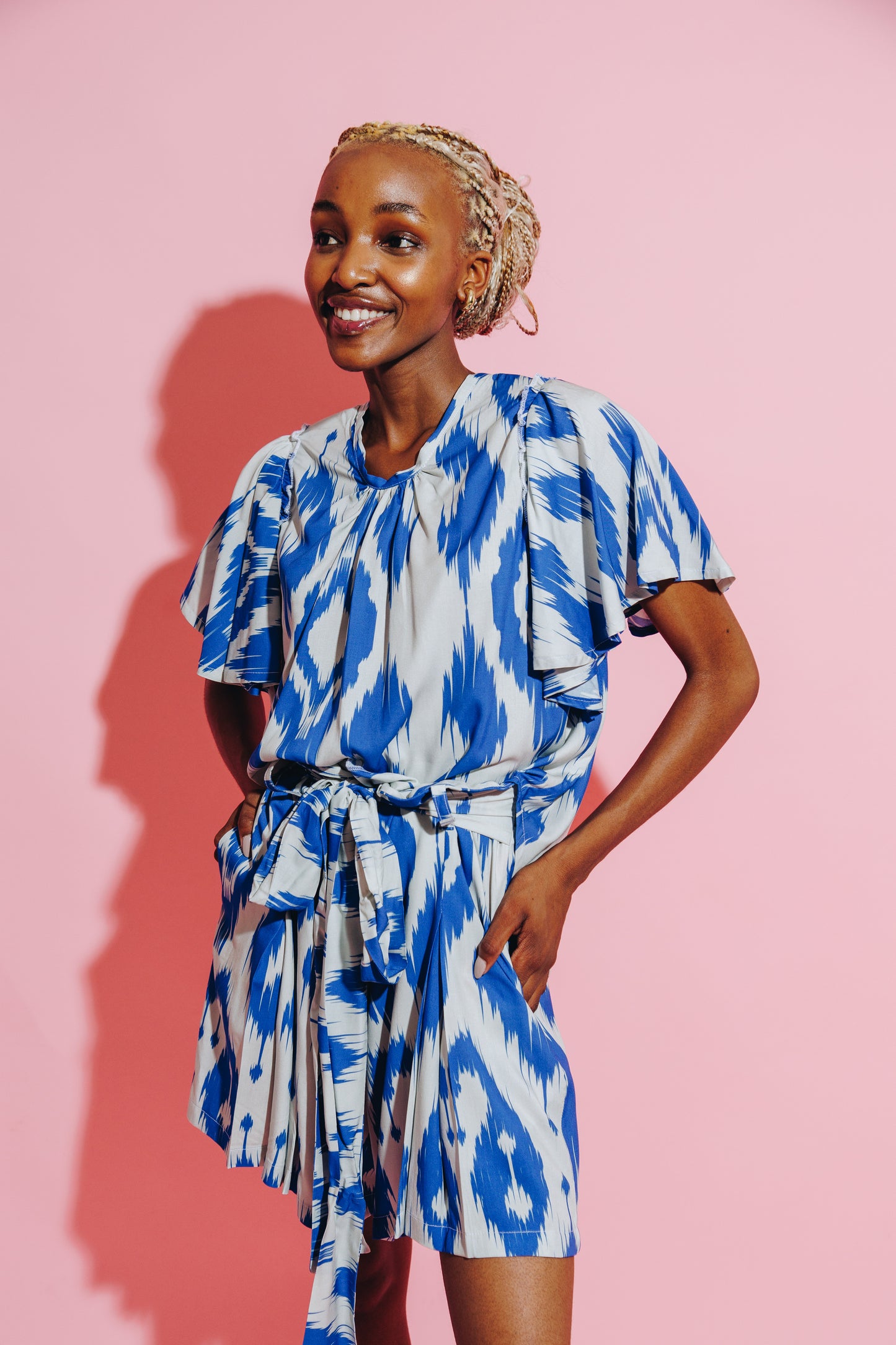 Wide Leg Shorts Aztec Blue