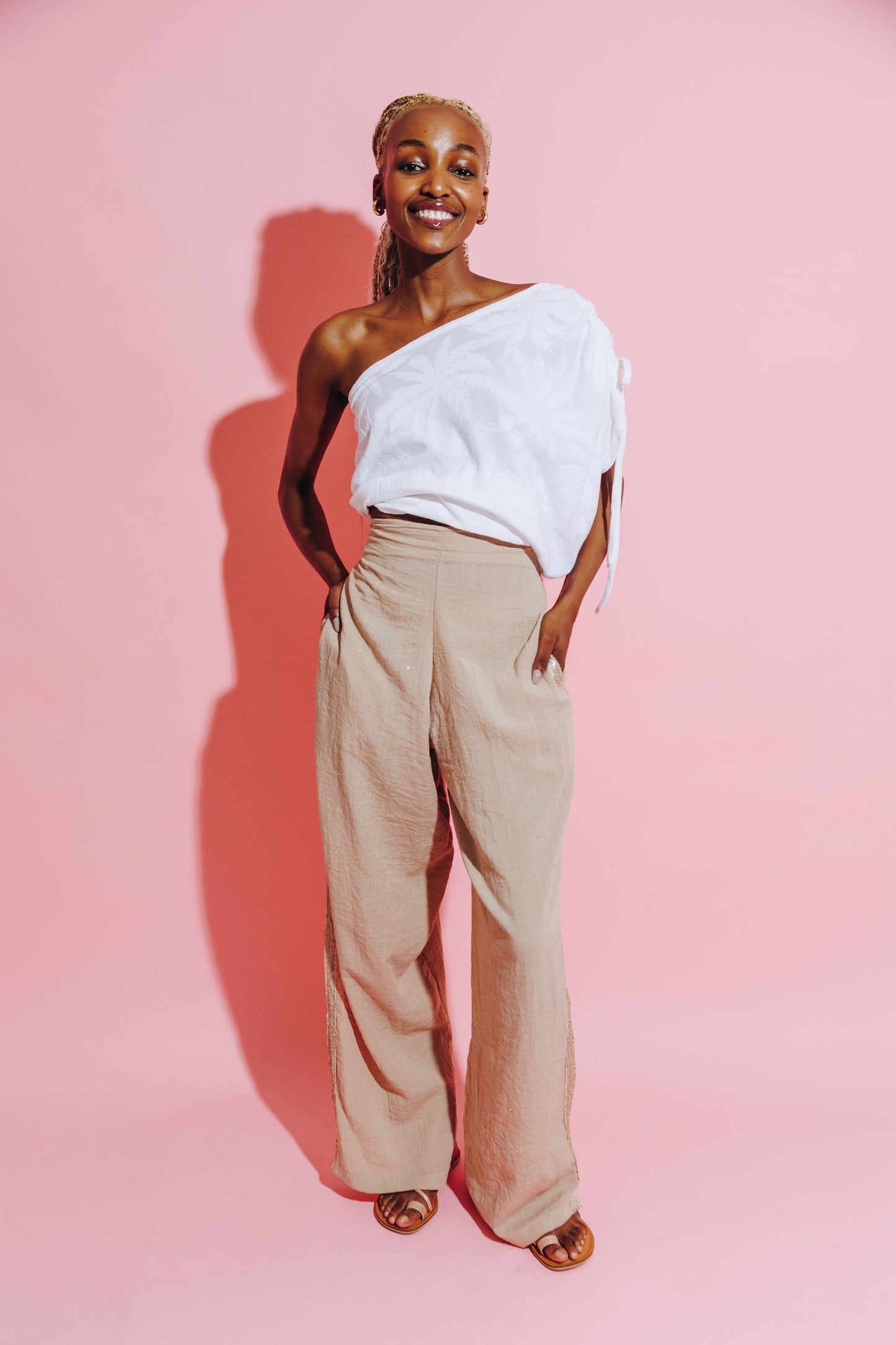 Palm One Shoulder Top