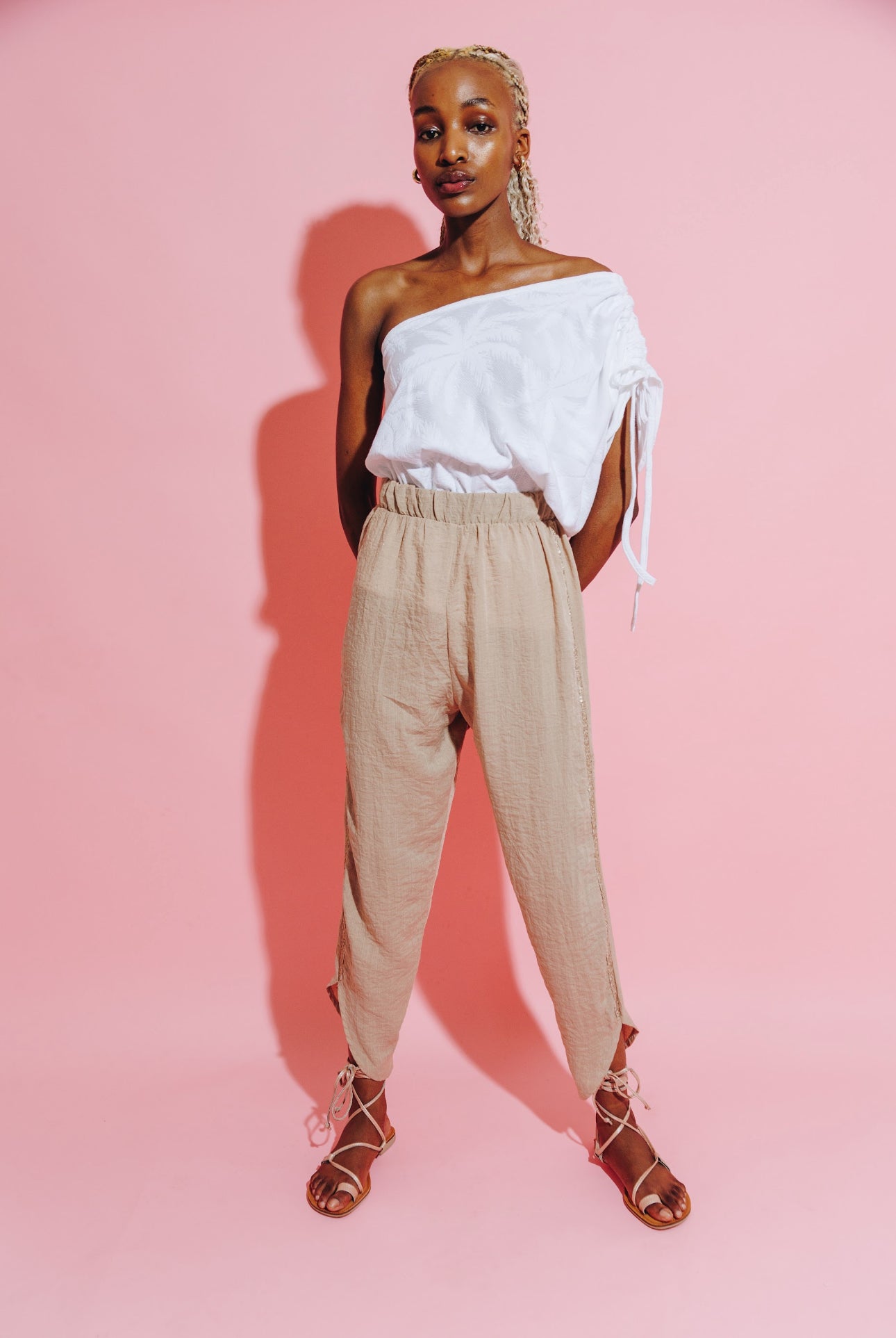 Palm One Shoulder Top