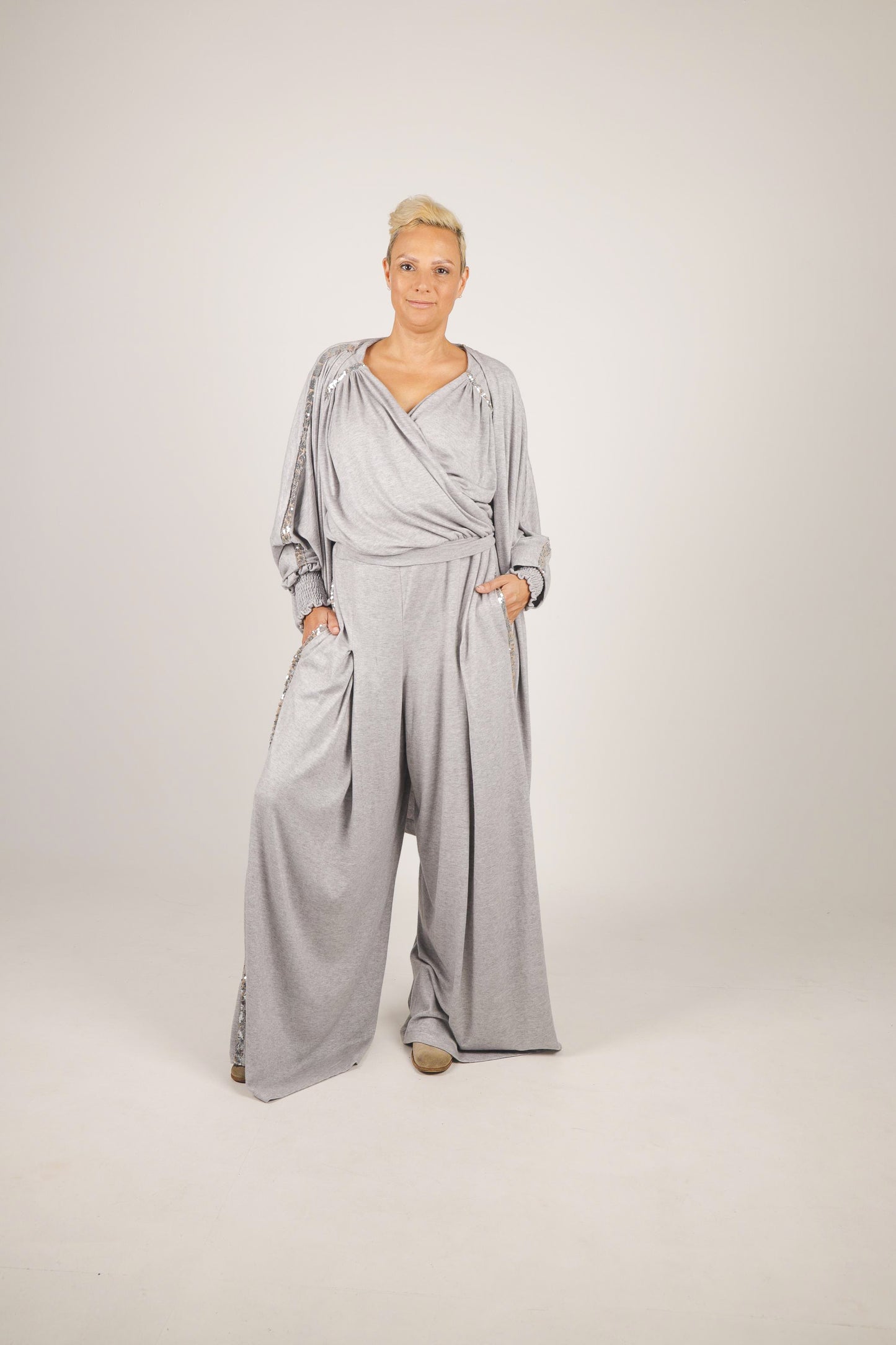 Grey Knit Lauren Trouser