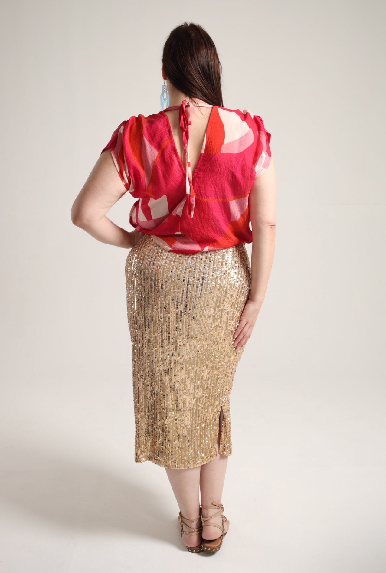 Virgo Sequins Midi Skirt