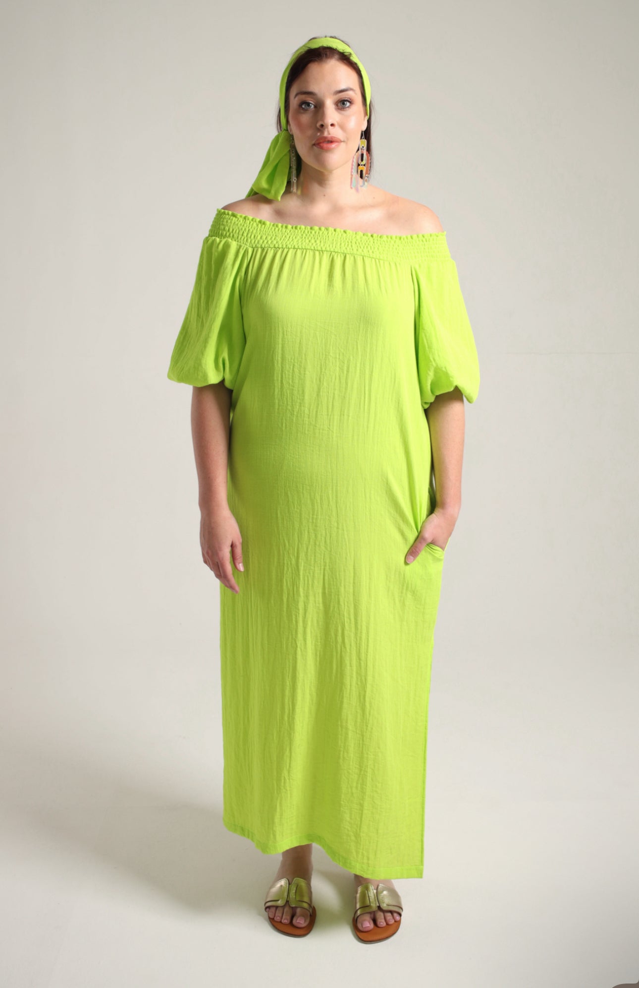Neon Shoulder Dress