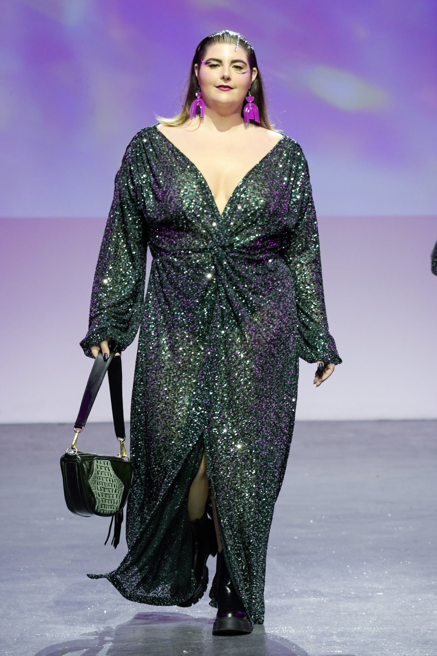 Sequins Emerald Twist Maxi Dress - Made To Order