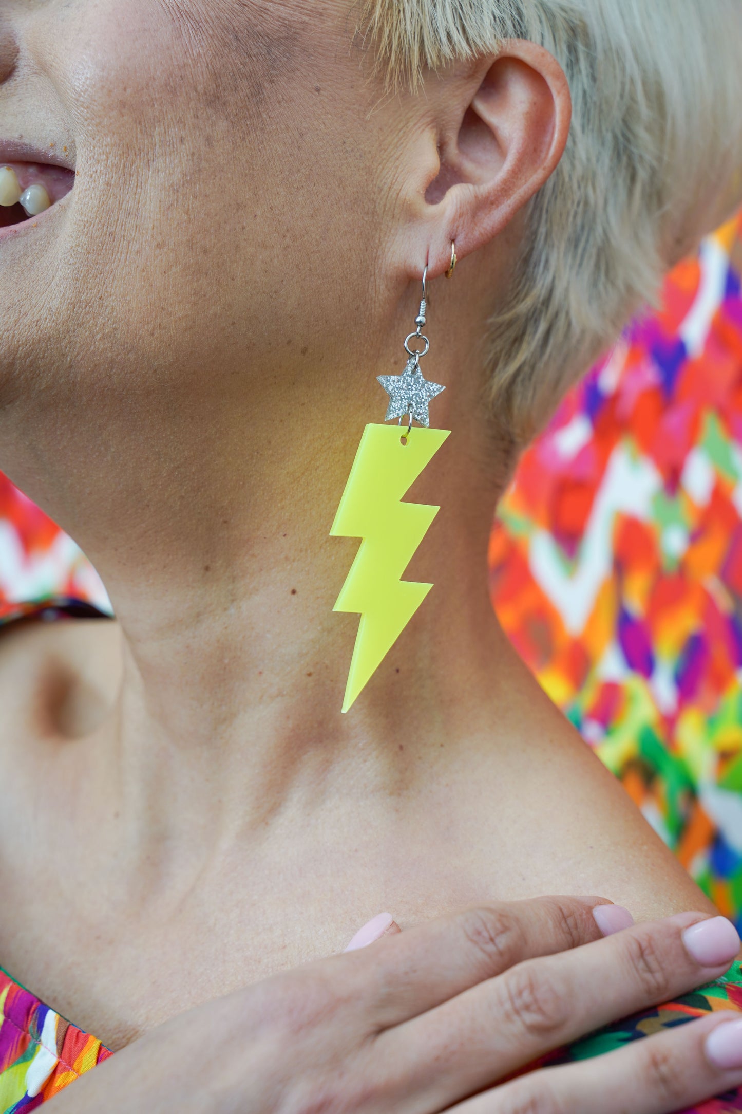 Lightning Bolt Acrylic Earrings