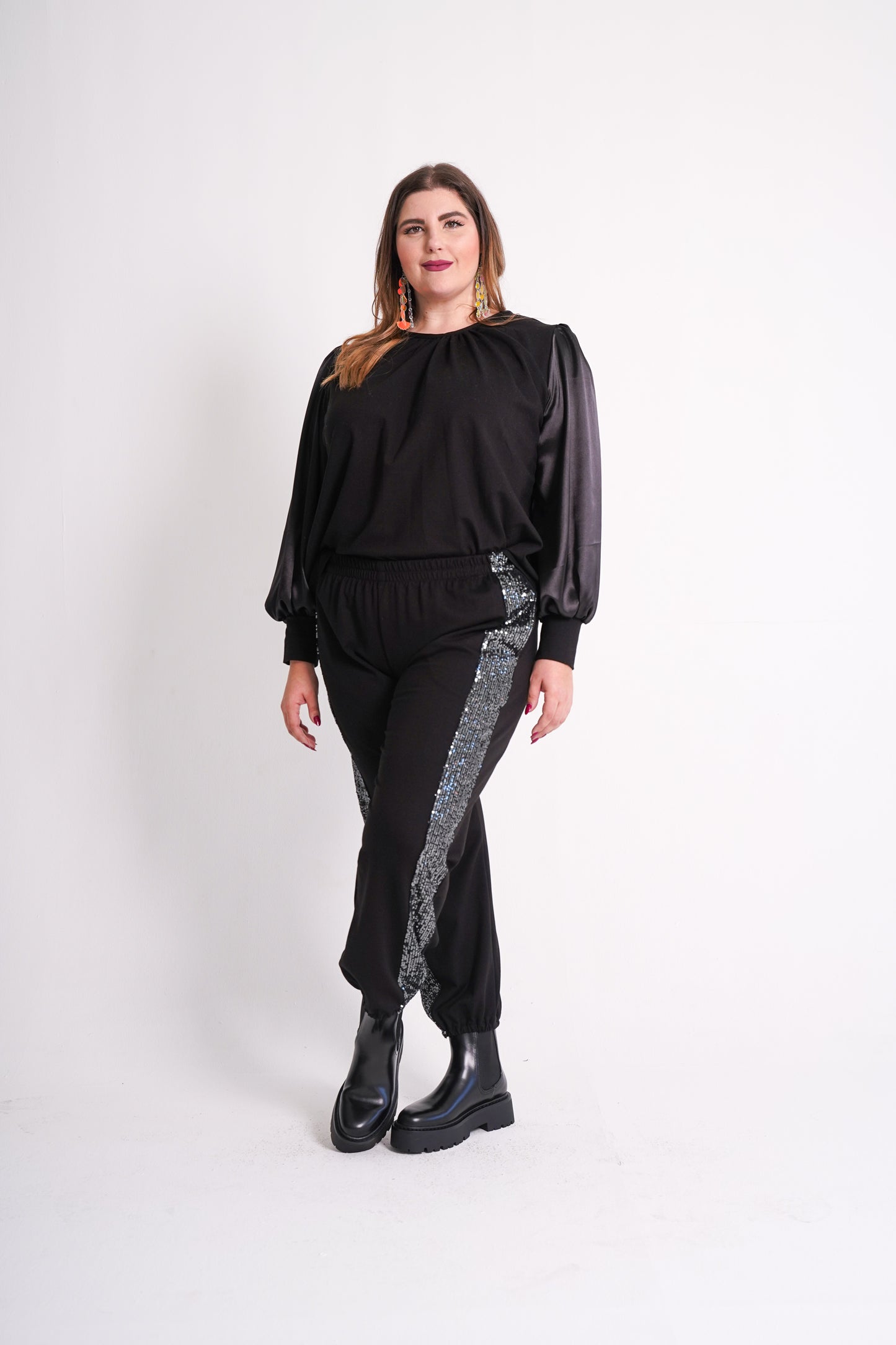 Satin Sleeve Top