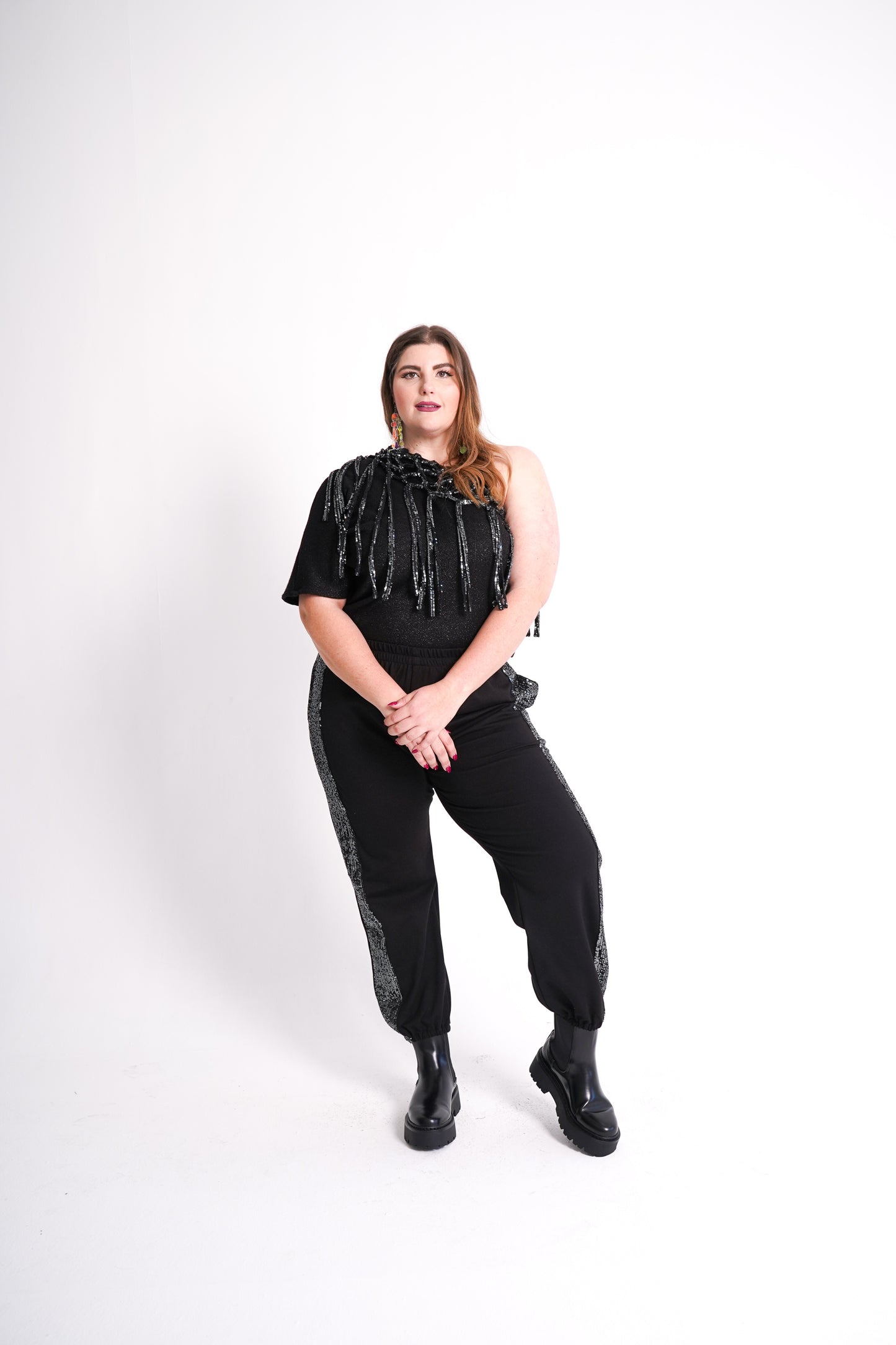 Crochet Core Sequins Top