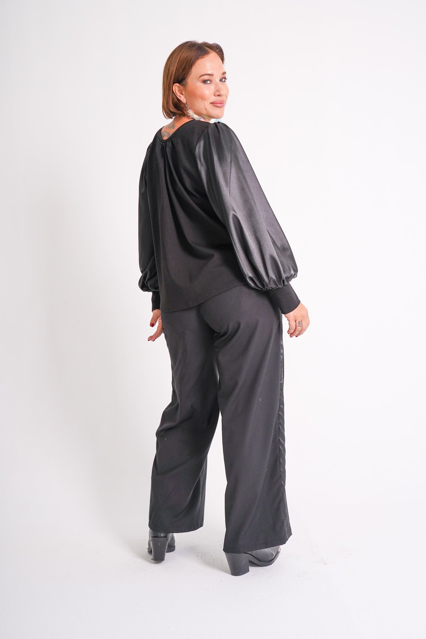 Satin Sleeve Top