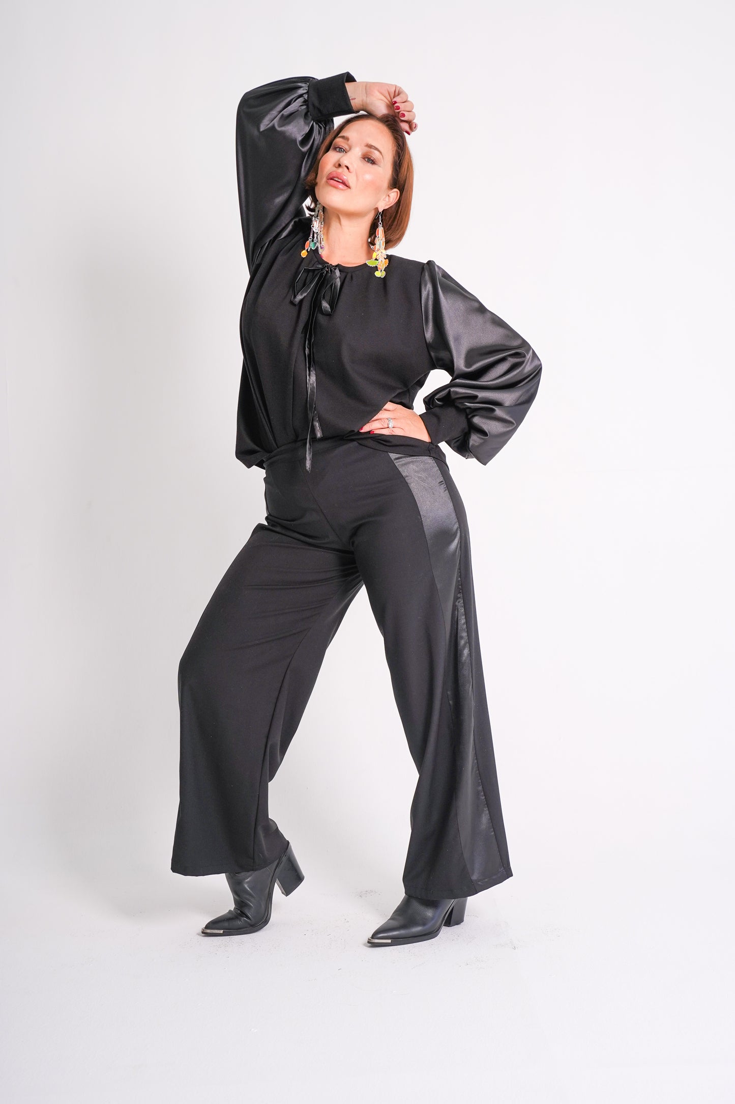 Satin Sleeve Top
