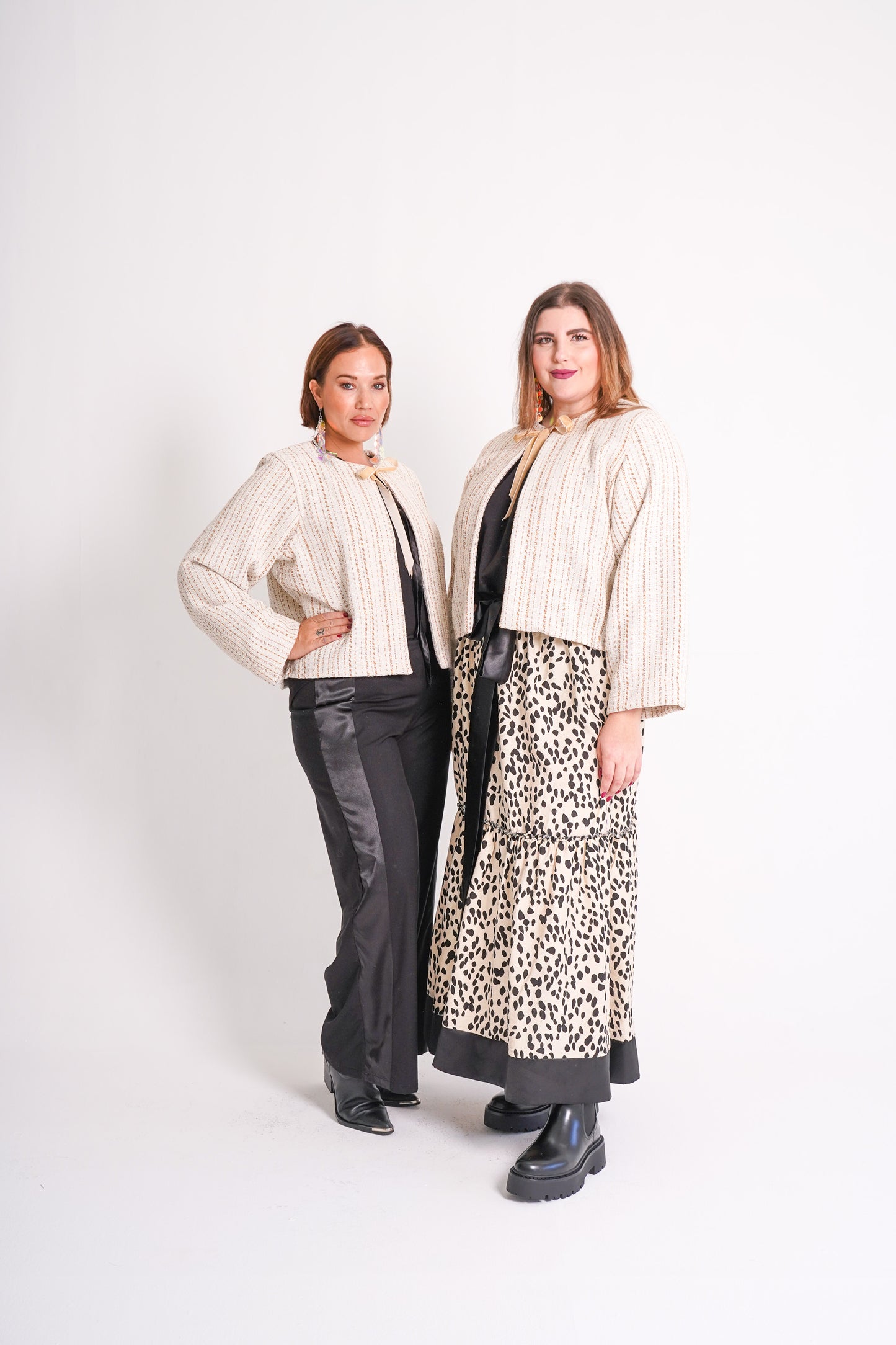 Cream Boucle Crop Jacket