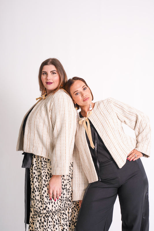 Cream Boucle Crop Jacket