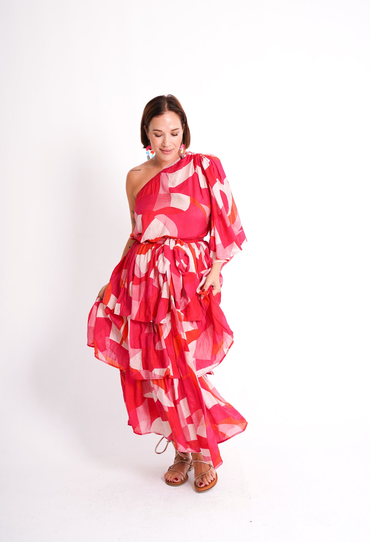 Ruffle Print Skirt/Halter Dress