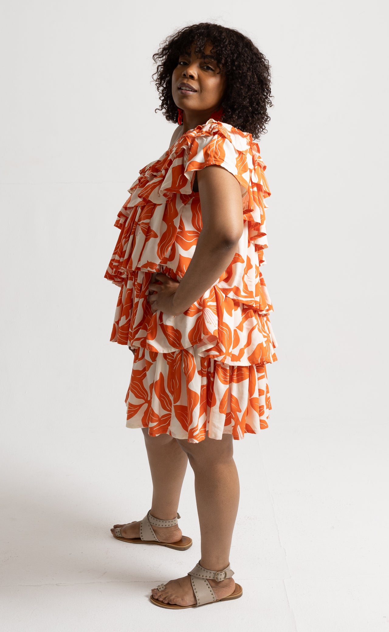 Ruffle Tangerine Dress
