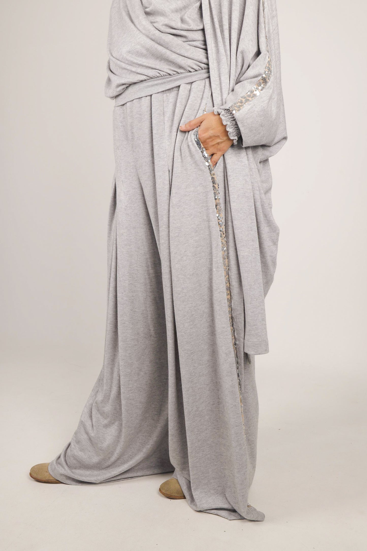 GREY COCOON COAT