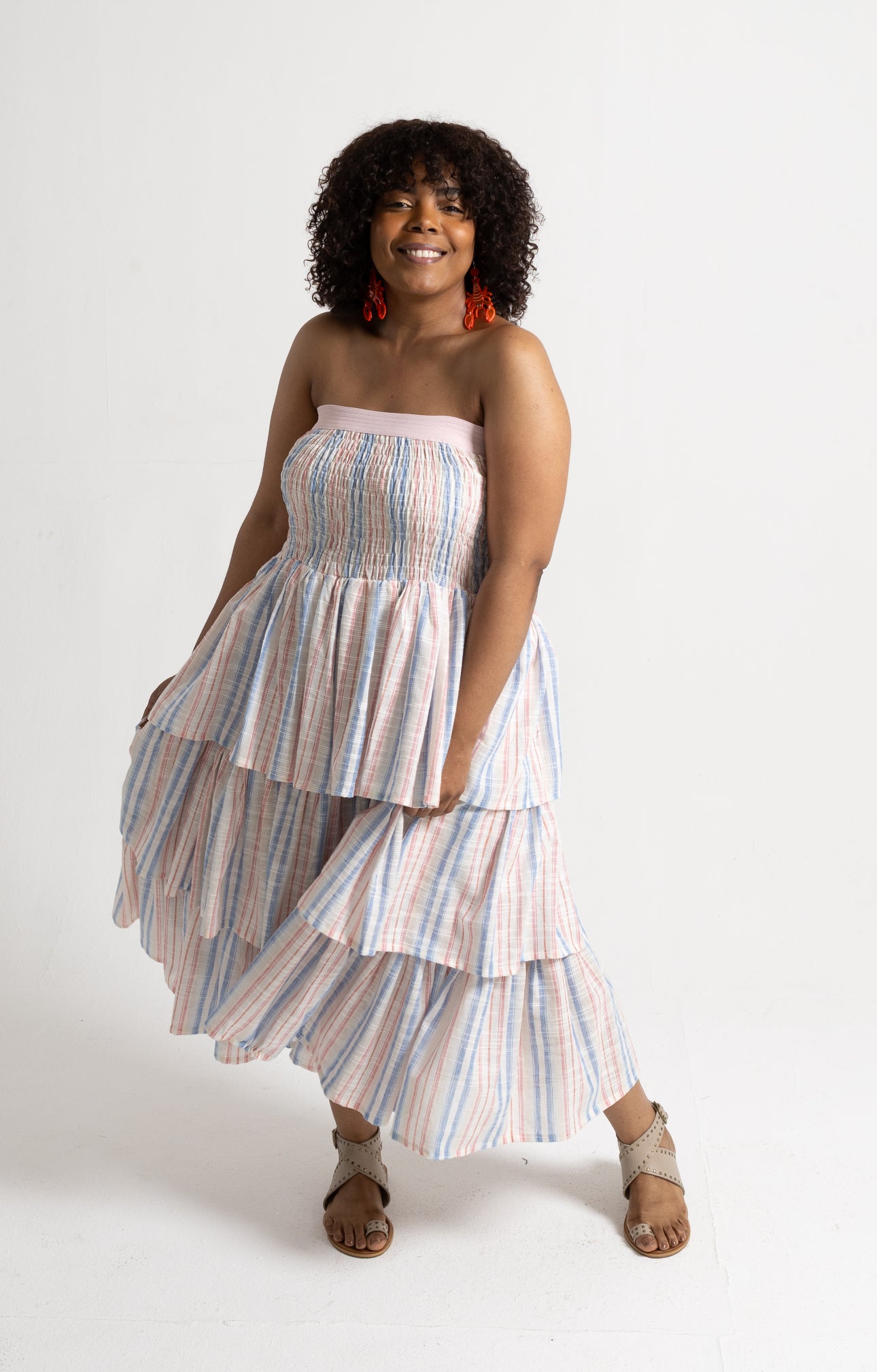 Amalfi Stripe Ruffle Skirt