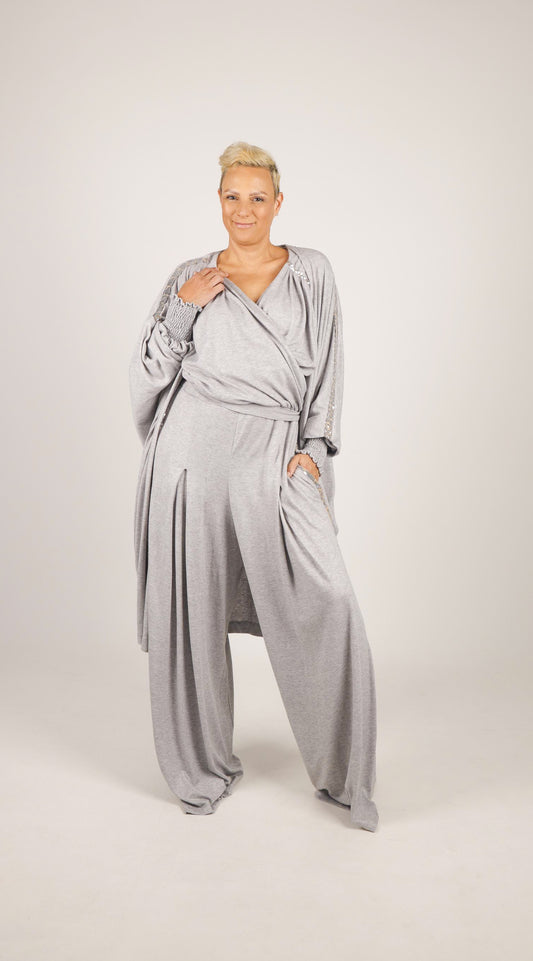 GREY COCOON COAT