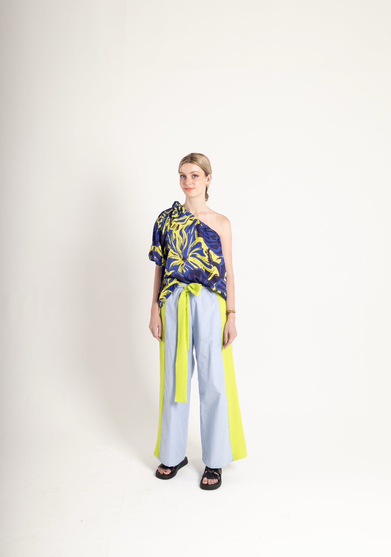 Neon Floral One Shoulder