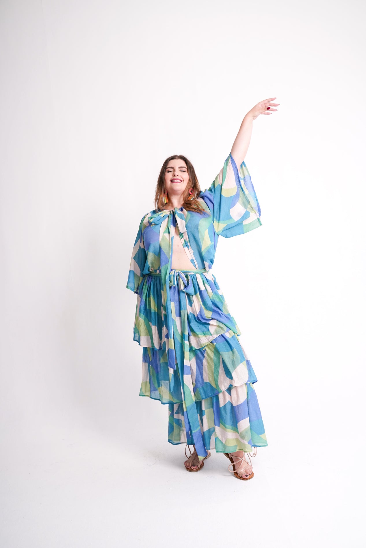 Ruffle Print Skirt/Halter Dress