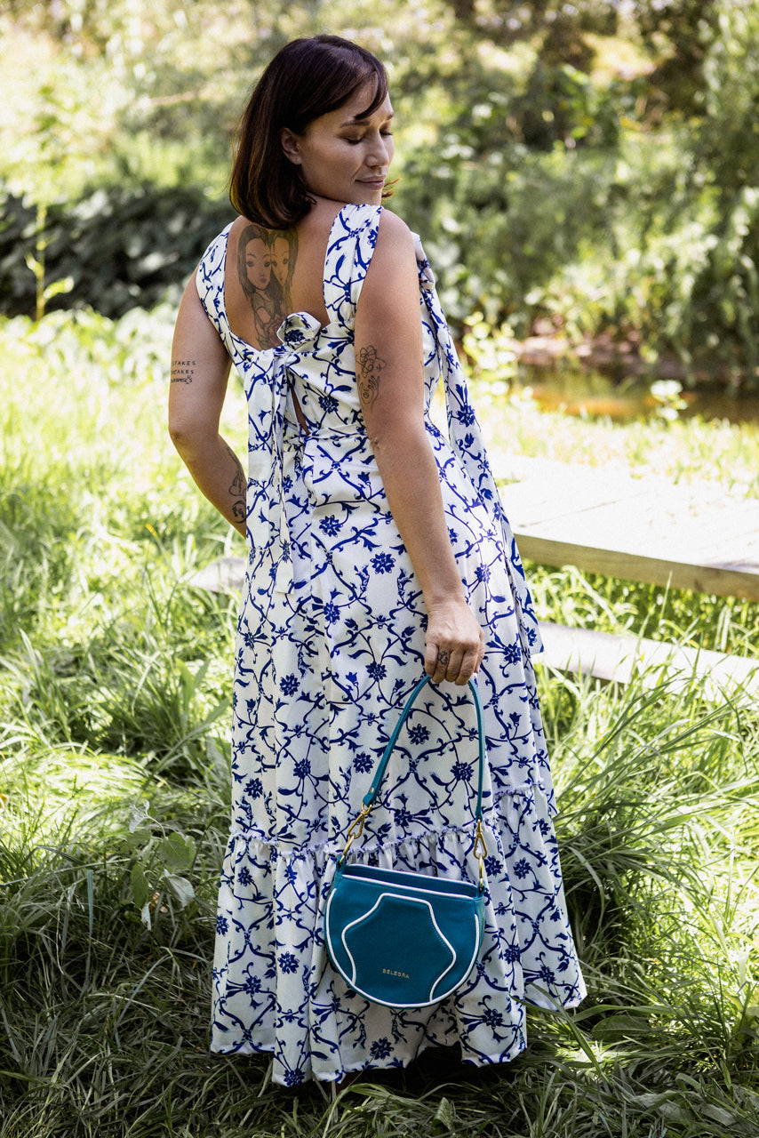 COCKTAIL MAXI DRESS - AZURE PRINT