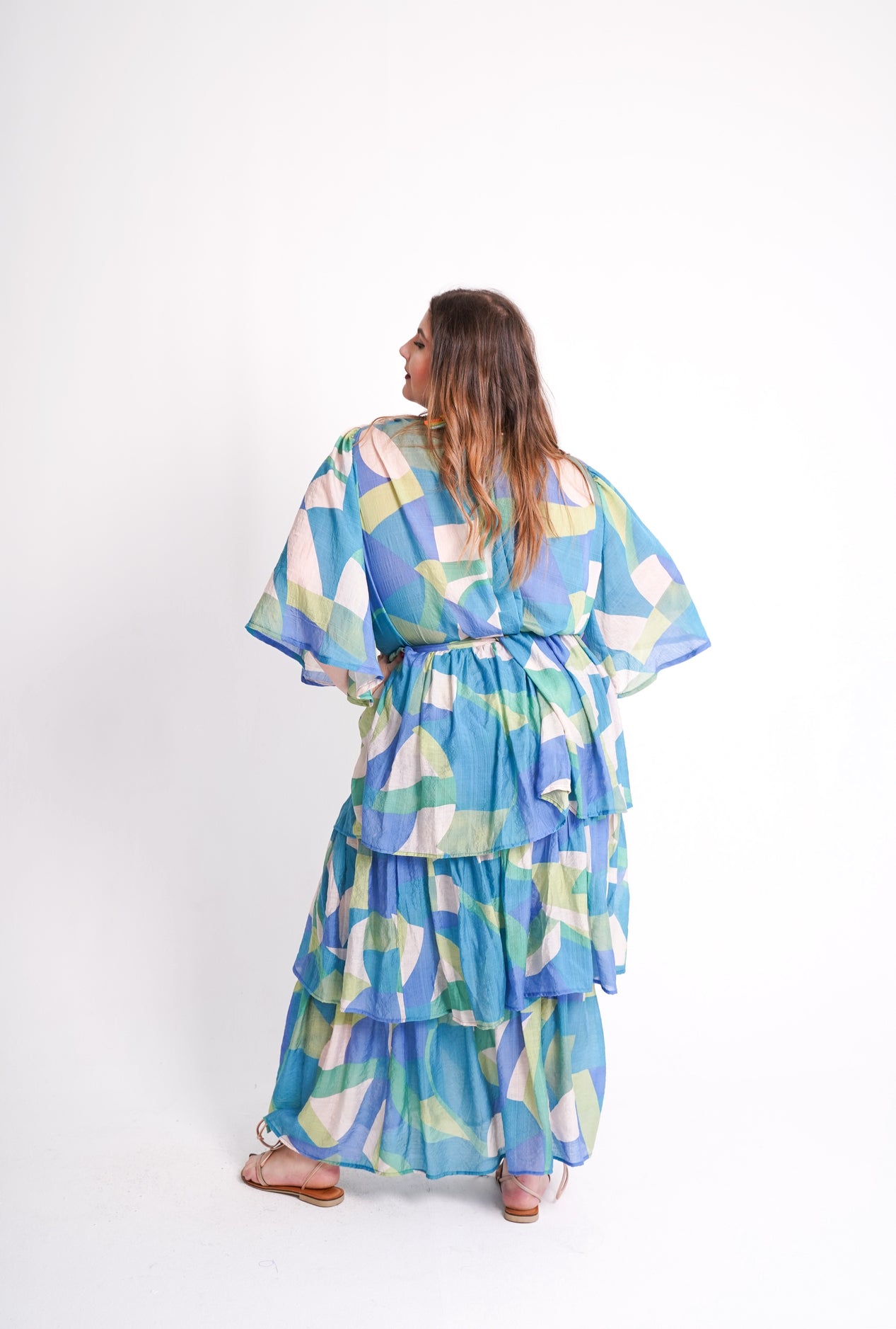 Ruffle Print Skirt/Halter Dress