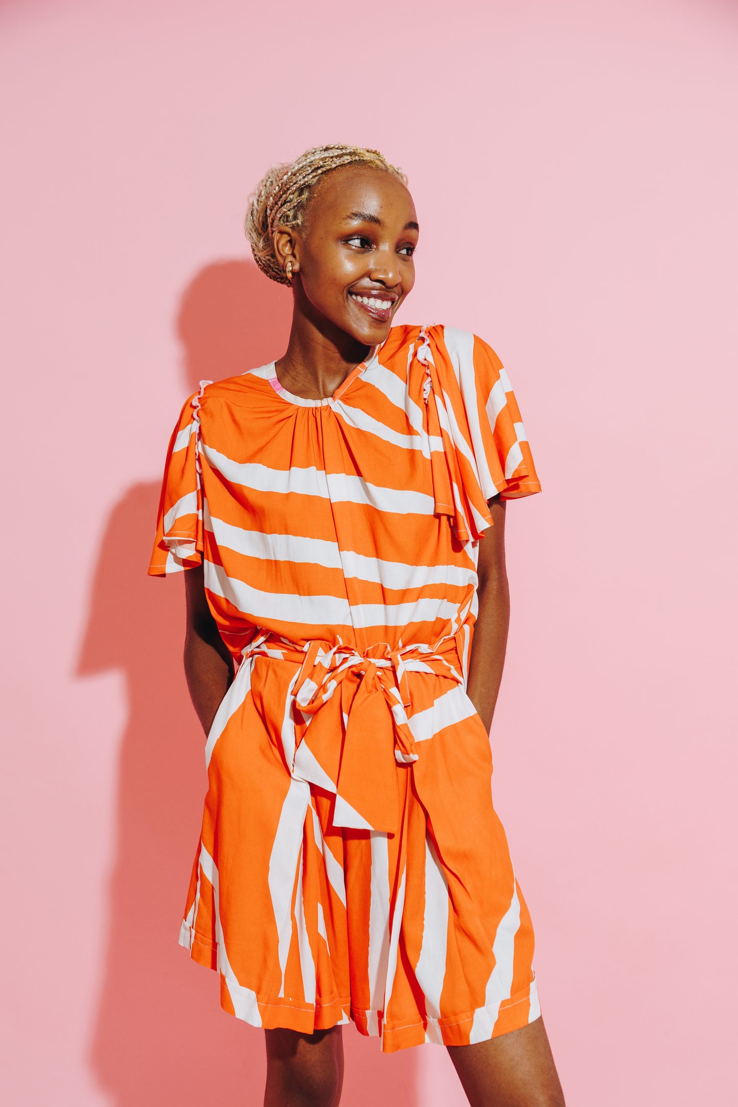 RUFFLE TOP TANGERINE