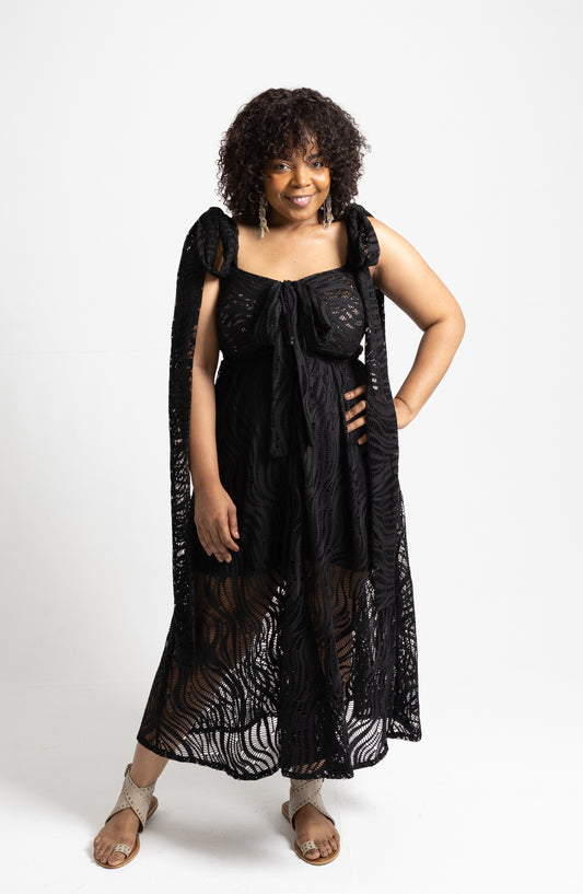 Cotton Lace Bow Dress