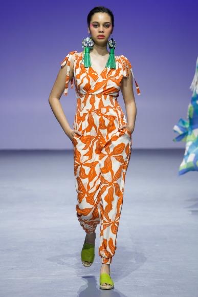 Tangerine Floral Grecian Jumpsuit