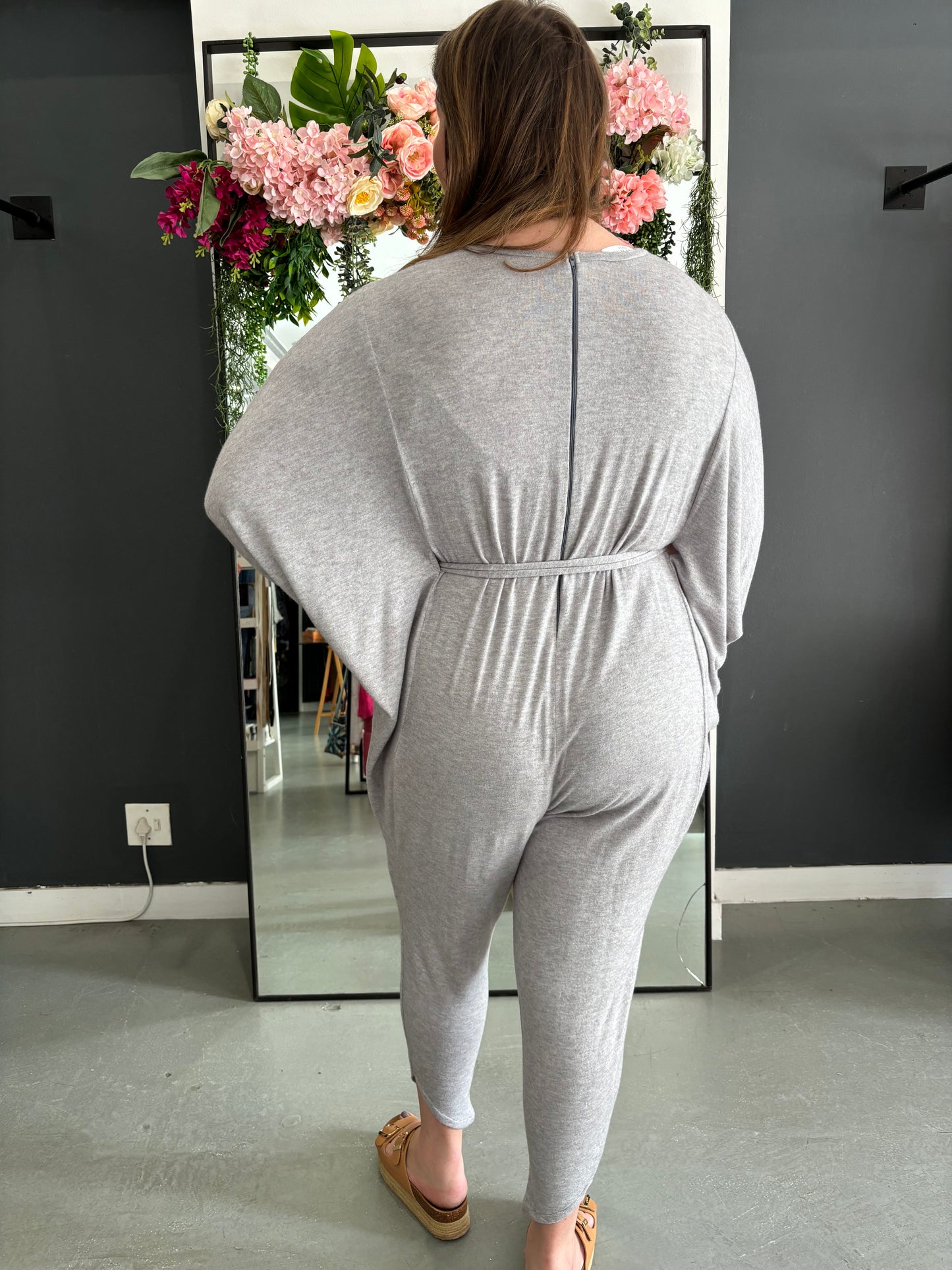 GREY KNIT JUMPSUIT