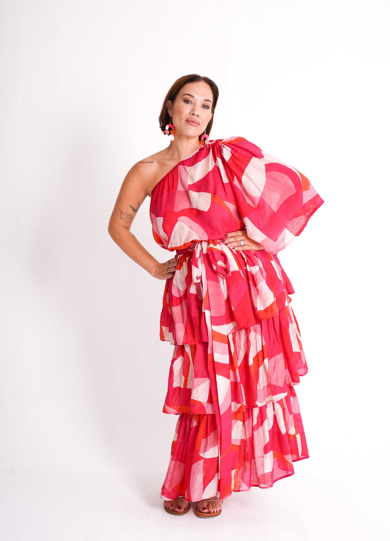 Ruffle Print Skirt/Halter Dress