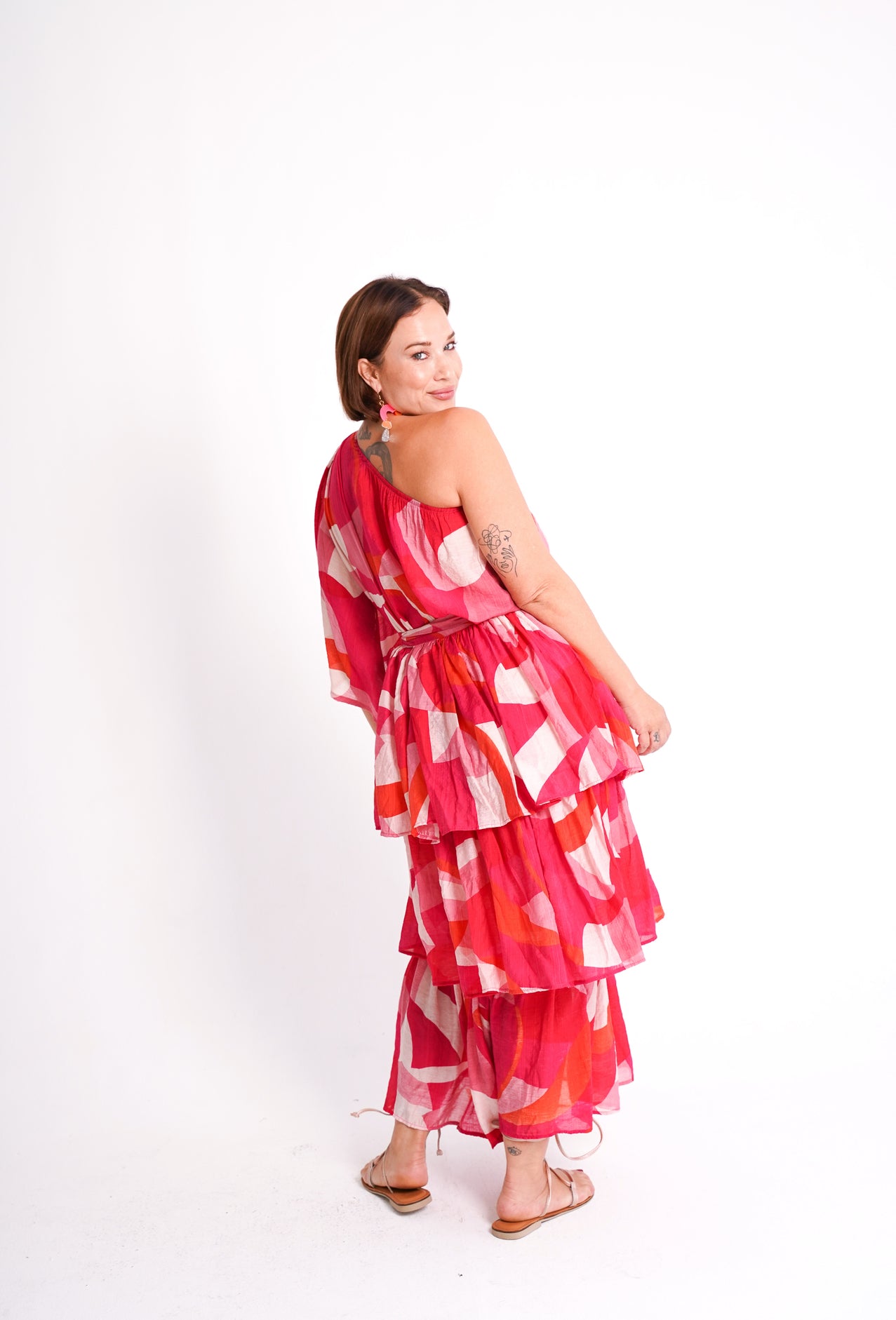 Ruffle Print Skirt/Halter Dress