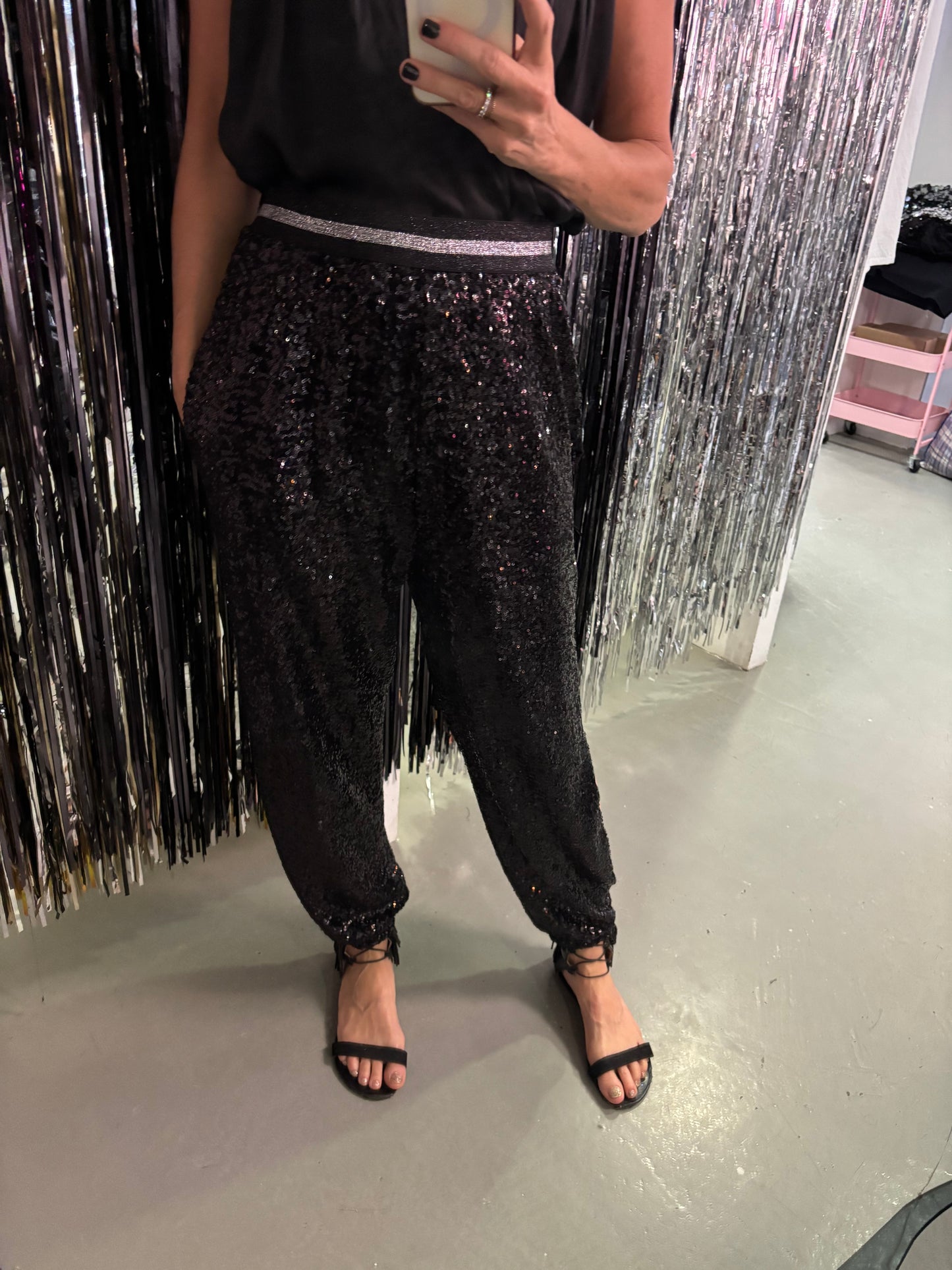 Sequins SideSlit Pants