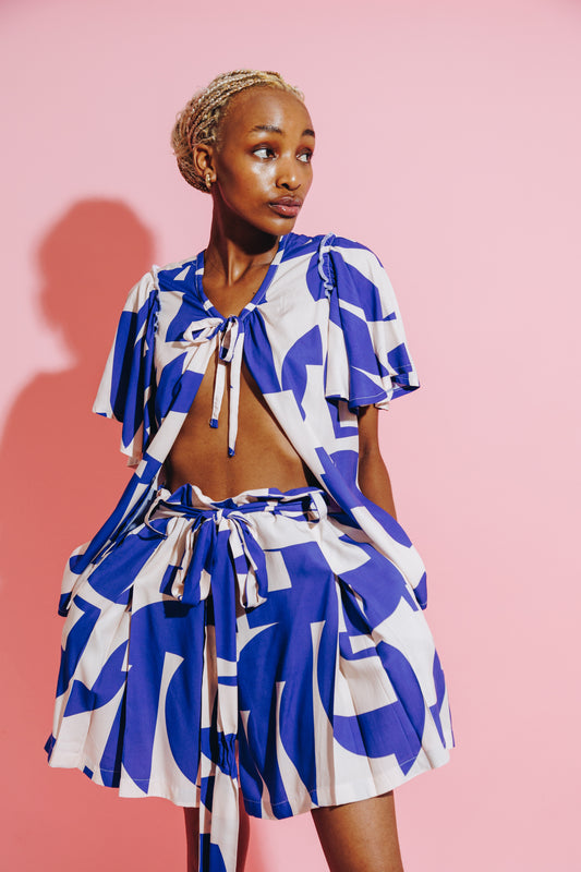 Wide Leg Short Cobalt