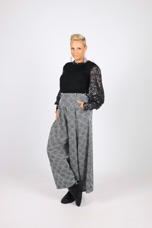 Art Deco Wide Leg Pants