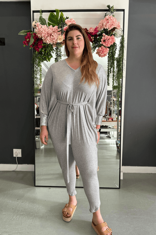 Grey Knit Jumpsuit